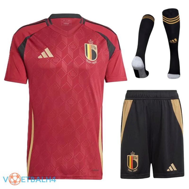 België thuis voetbal jersey (korte broek + soks) Kit 2024/2025