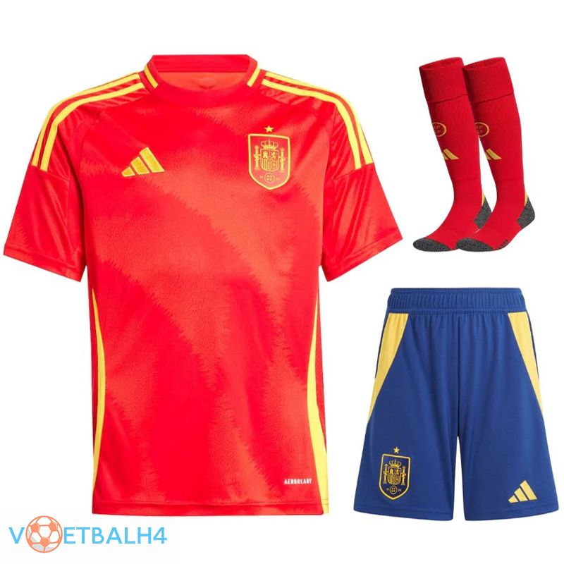 Spanje thuis voetbal jersey (korte broek + soks) Kit 2024/2025