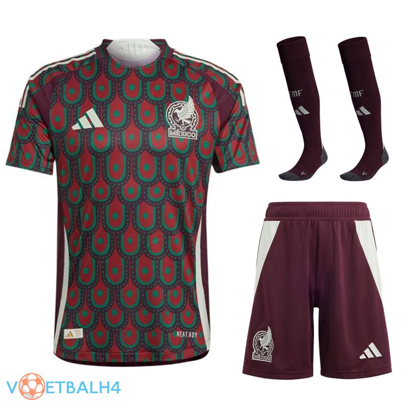 Mexico thuis voetbal jersey (korte broek + soks) Kit 2024/2025