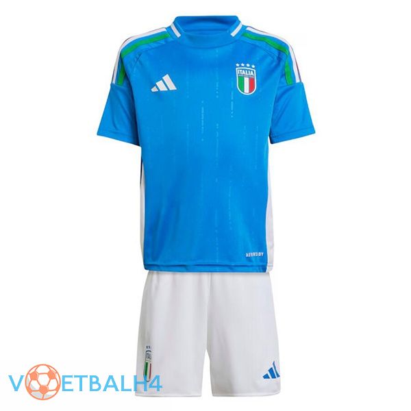 Italië kinderen thuis voetbal jersey blauw 2024/2025