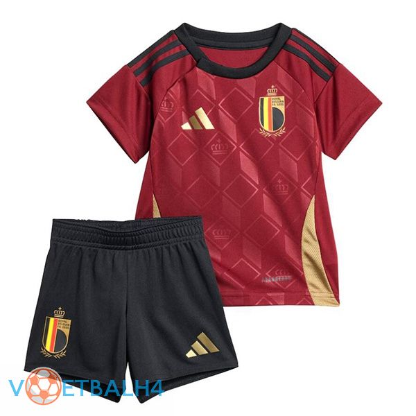 België kinderen thuis voetbal jersey rood 2024/2025