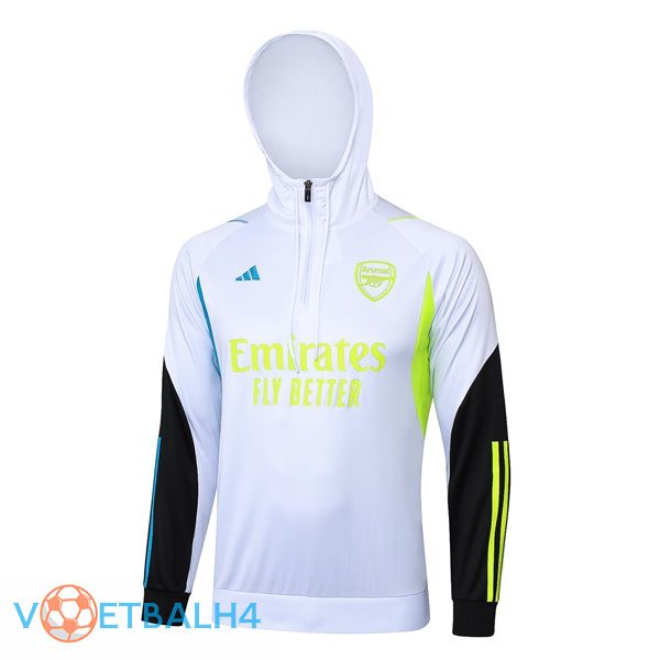 Arsenal Training Sweatshirt Hoodie wit 2024/2025