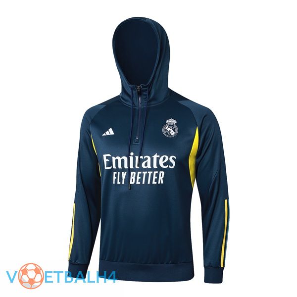 Real Madrid Training Sweatshirt Hoodie blauw koninklijk 2024/2025