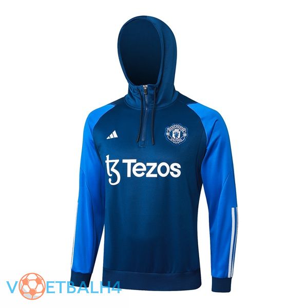 Manchester United Training Sweatshirt Hoodie blauw 2024/2025