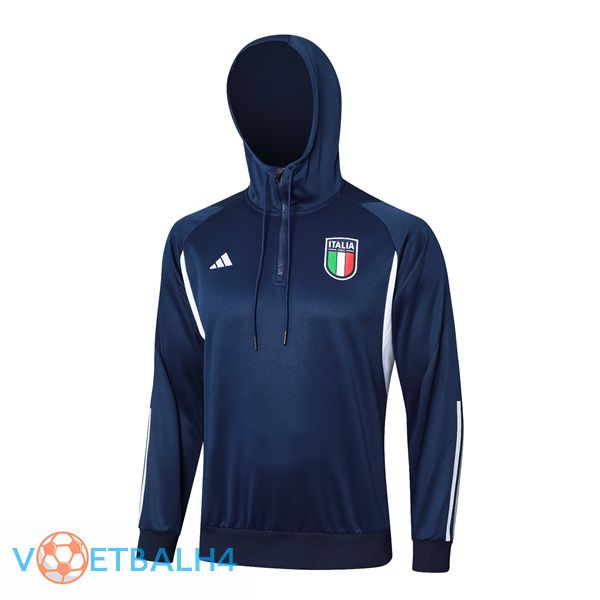 Italië Training Sweatshirt Hoodie blauw koninklijk 2024/2025