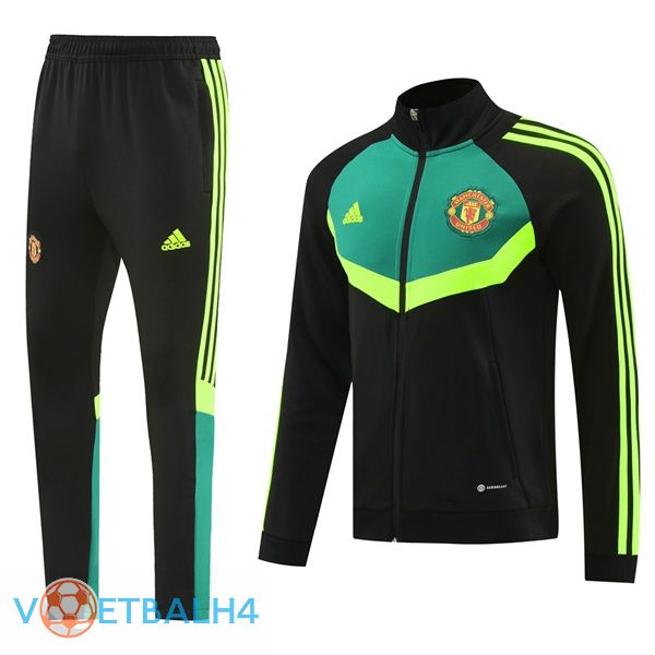 Manchester United kit Trainingsjaspak zwart groente 2024/2025