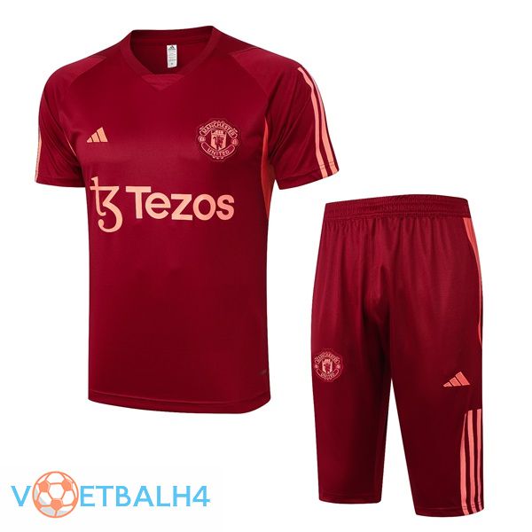 Manchester United Training T Shirt + korte broek rood 2024/2025