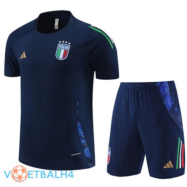 Italië kit Training T Shirt + korte broek blauw koninklijk 2024/2025