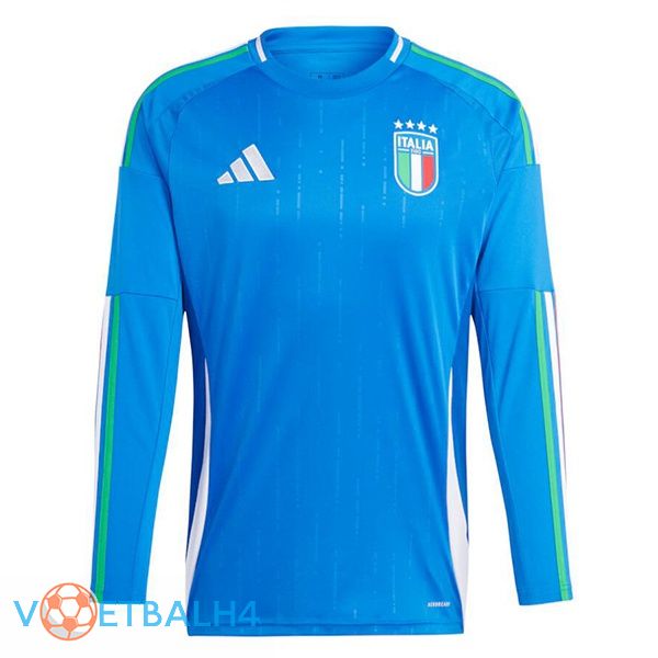 Italië thuis voetbal jersey lange mouwblauw 2024/2025