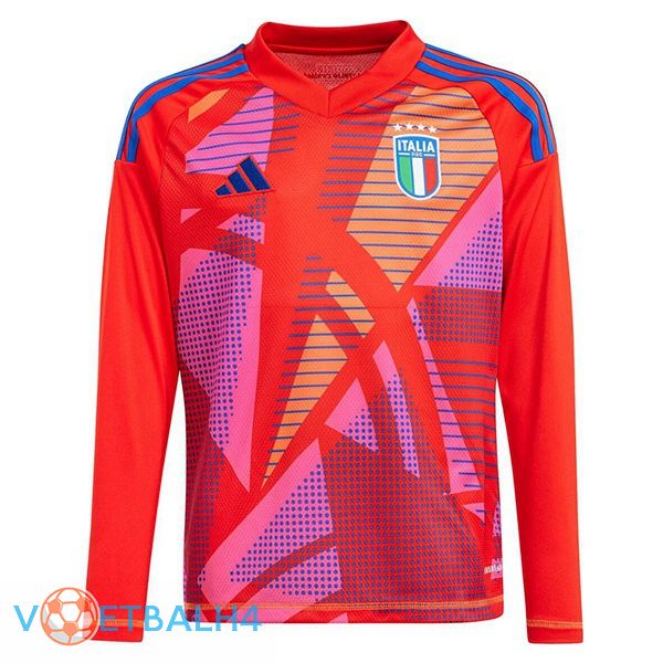 Italië doelman voetbal jersey lange mouwrood 2024/2025