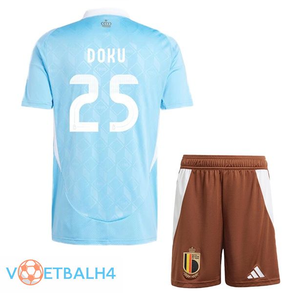 België (DOKU 25) kinderen uit voetbal jersey blauw 2024/2025