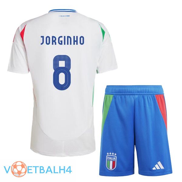 Italië (JORGINHO 8) kinderen uit voetbal jersey wit 2024/2025