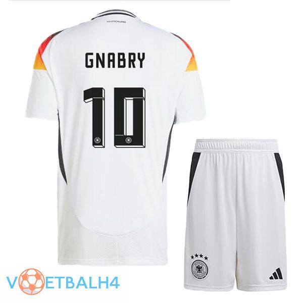 Duitsland (GNABRY 10) kinderen thuis voetbal jersey wit 2024/2025