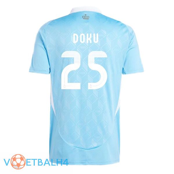 België (DOKU 25) uit voetbal jersey blauw 2024/2025