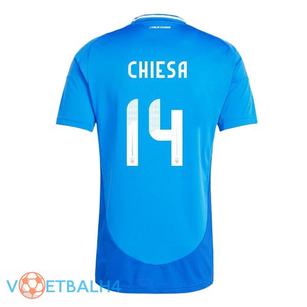 Italië (CHIESA 14) thuis voetbal jersey blauw 2024/2025