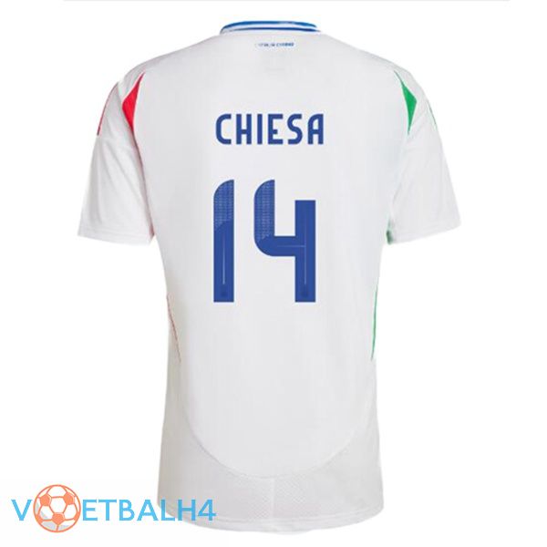 Italië (CHIESA 14) uit voetbal jersey wit 2024/2025