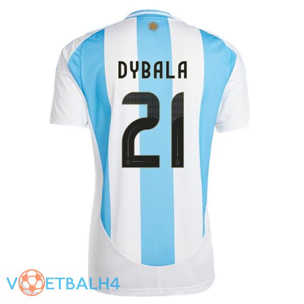 Argentinië (DYBALA 21) thuis voetbal jersey blauw wit 2024/2025