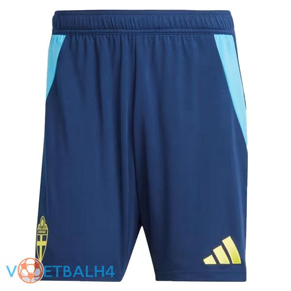 Zweden thuis voetbal korte broek blauw 2024/2025