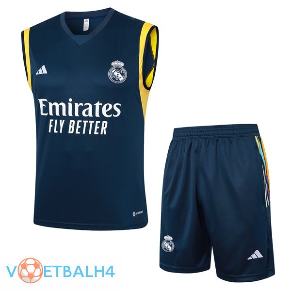 Real Madrid voetbal vest + korte broek blauw koninklijk 2024/2025