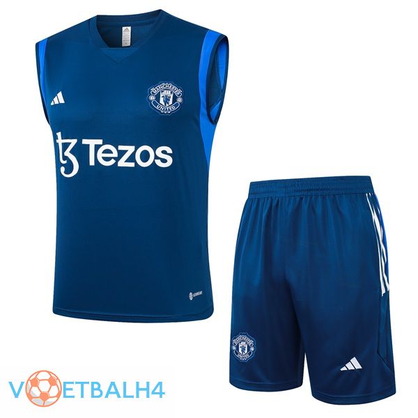 Manchester United voetbal Vest + korte broek blauw koninklijk 2024/2025