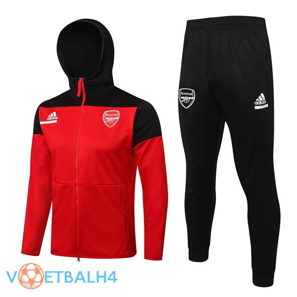 Arsenal trainingspak Hoodie rood zwart 2021-2022