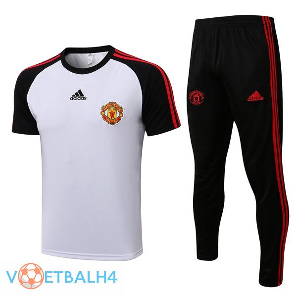 Manchester United Training T-Shirts + broek wit zwart 2021-2022