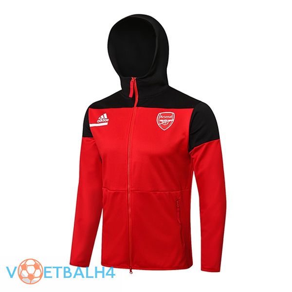 Arsenal trainingsjack Hoodie rood zwart 2021-2022