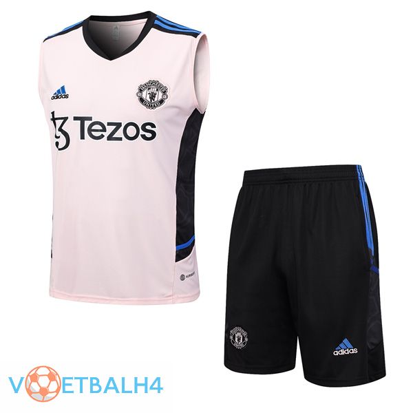 Manchester United voetbal Vest + korte broek roze 2023/2024