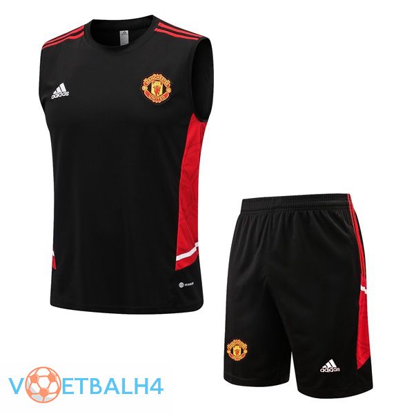 Manchester United voetbal Vest + korte broek zwart 2022-2023