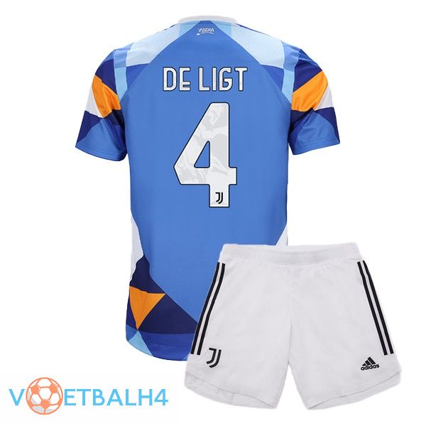 Juventus (DE LIGT 4) jersey kinderen vierde blauw 2021/2022