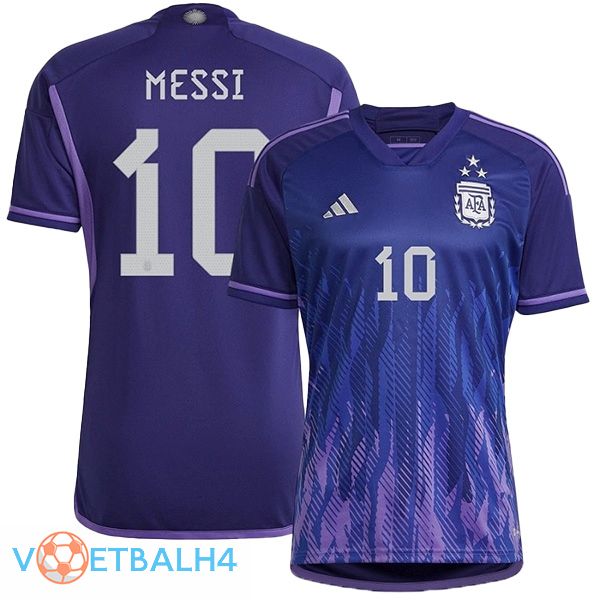 Argentinië (MESSI 10) 3 sterren voetbal jersey uit wereldbeker 2022