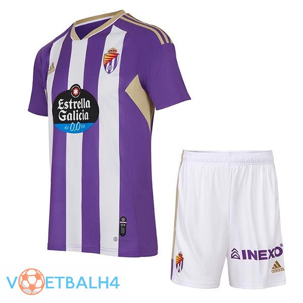 Real Valladolid kinderen voetbal jersey thuis paars 2022/2023