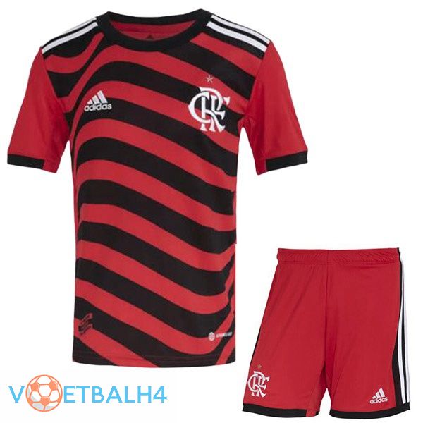 Flamengo kinderen voetbal jerseys derde rood 2022-2023