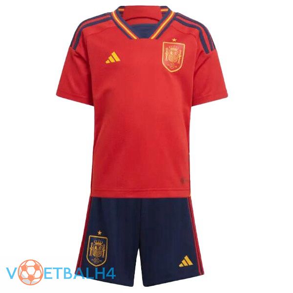 Spanje kinderen voetbal jerseys thuis rood 2022-2023