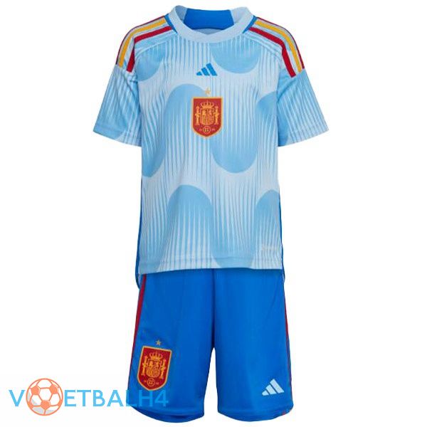 Spanje kinderen voetbal jerseys uit blauw wit 2022-2023