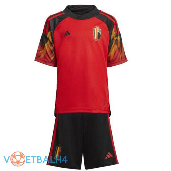 België kinderen voetbal jerseys thuis rood 2022-2023