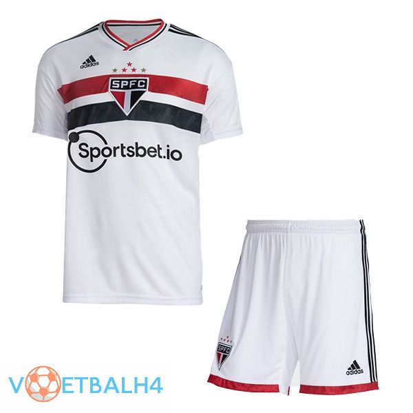 Sao Paulo FC kinderen thuis jerseys wit 2022-2023