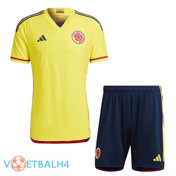 Colombia kinderen voetbal jersey thuis geel 2022/2023