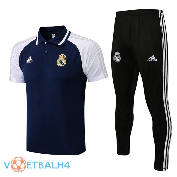 Real Madrid + broek blauw koninklijk Polo Shirt 2021/2022