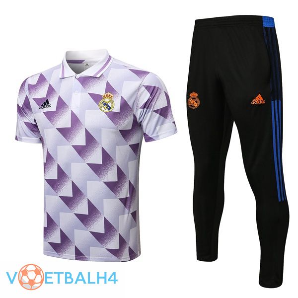 Real Madrid polo shirt + broek wit Pourpre 2022/2023