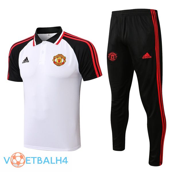 Manchester United + broek wit zwart Polo Shirt 2021/2022