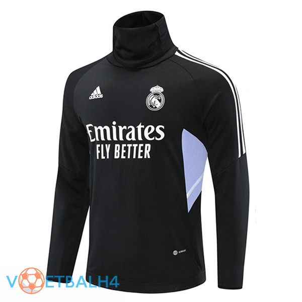 Real Madrid Training Sweatshirt High Collar zwart 2022-2023