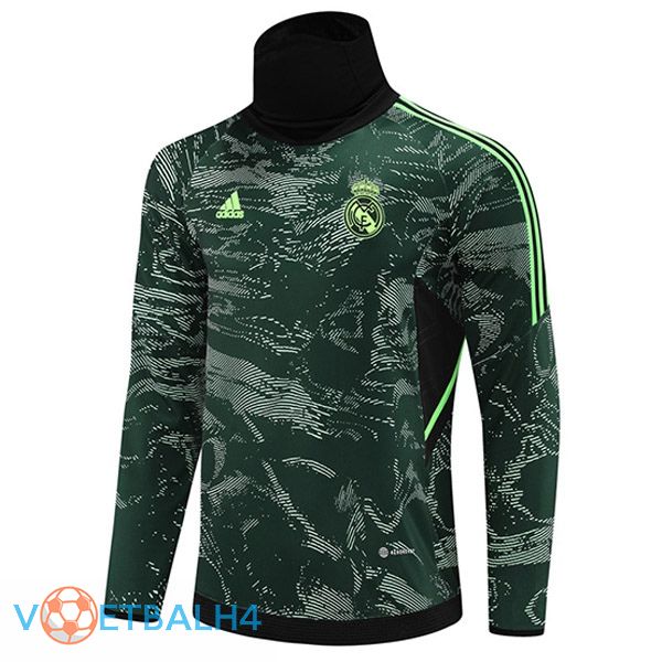 Real Madrid High collar Training Sweatshirt groente 2022/2023