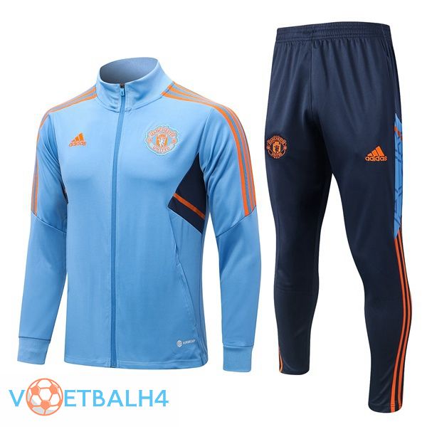 Manchester United Trainingsjaspak blauw 2022-2023