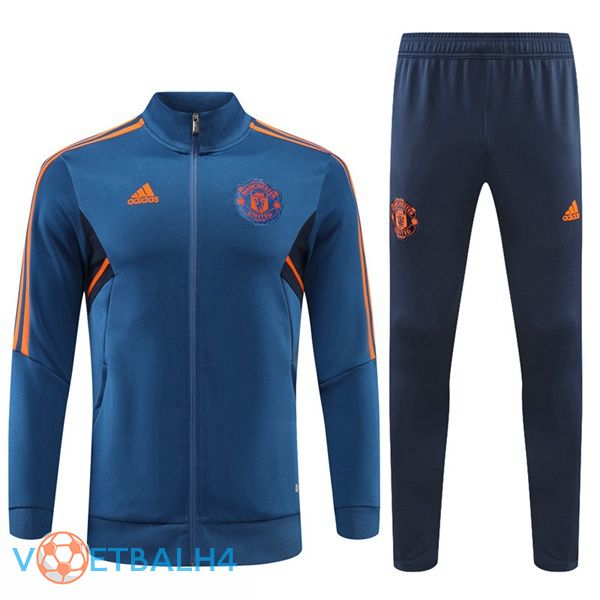 Manchester United Trainingsjaspak blauw 2022-2023