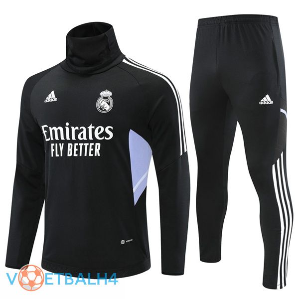 Real Madrid trainingspak High Collar zwart 2022-2023