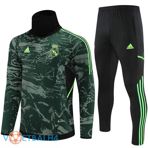 Real Madrid High collar trainingspak groente 2022/2023