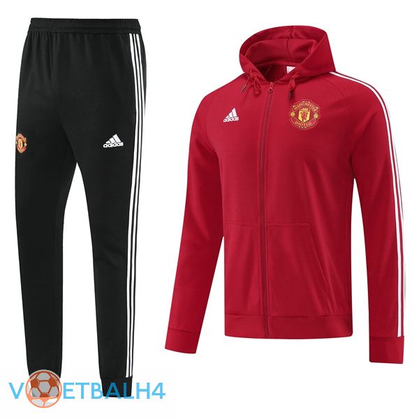 Manchester United trainingspak Hoodie rood 2022/2023