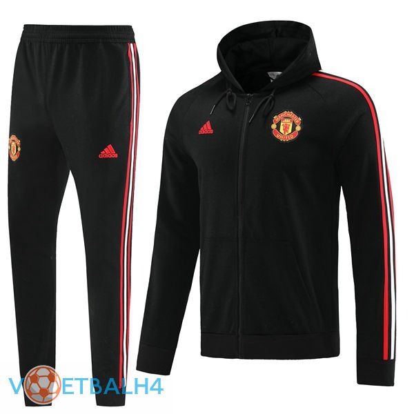 Manchester United trainingspak Hoodie zwart 2022/2023