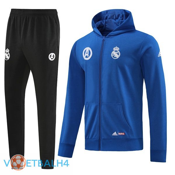 Real Madrid trainingspak Hoodie blauw 2022/2023